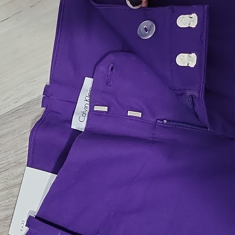 NWT Calvin Klein Purple Body Fit 6 X 33 Pants - Picture 6 of 9
